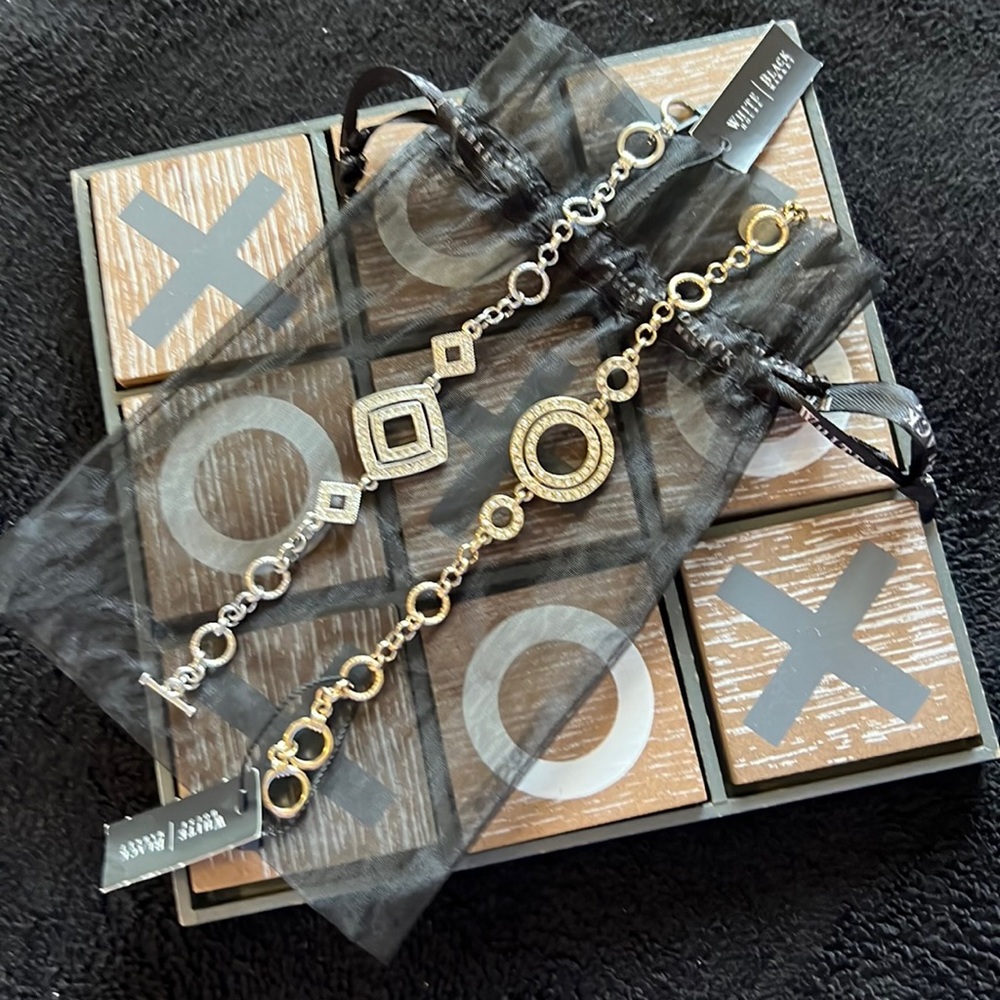 White House Black Market Bracelets (2) 1 Gold 1 Silver
